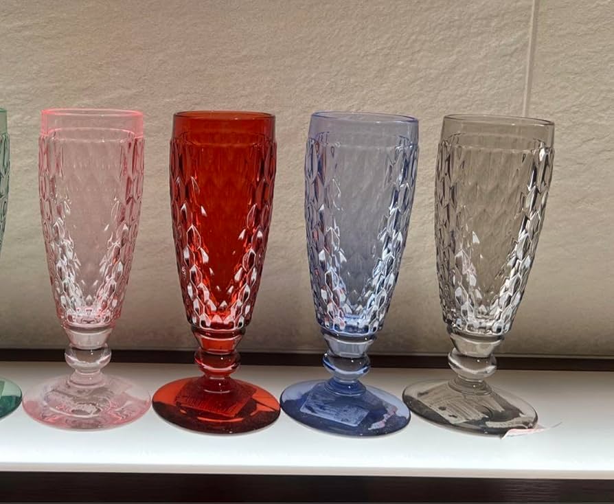 ビレロイ＆ボッホ ボストン シャンパングラス 4脚セット 赤